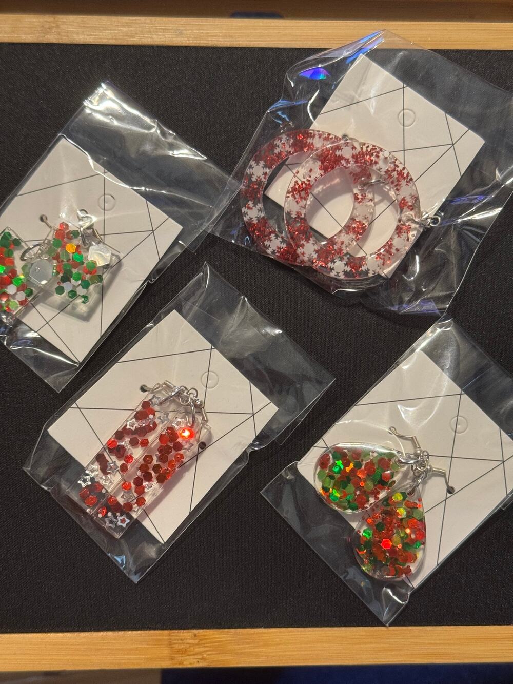 4 Pairs New Christmas Themed Earrings Handmade